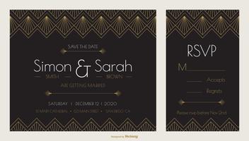 352x200 Art Deco Invitation Free Vector Art