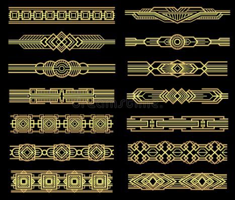 467x399 Art Deco Vector Line Borders Set Design Ideas In Art Deco