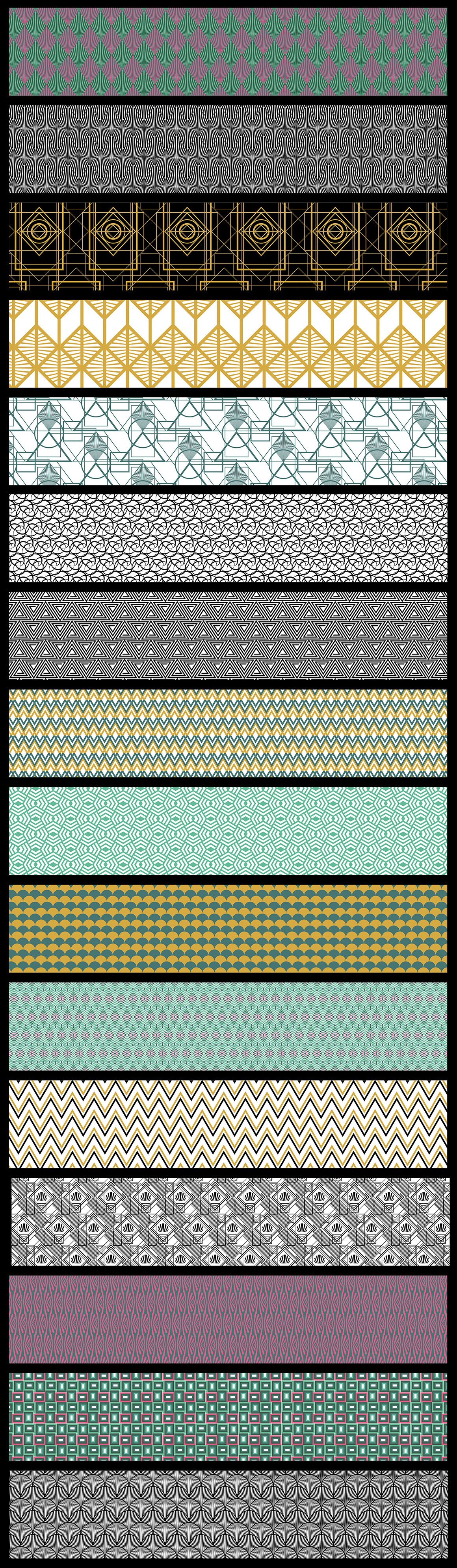 1160x3982 Art Deco Vector Patterns