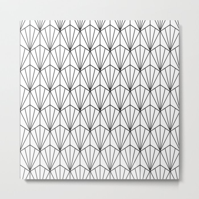 700x700 Art Deco Vector In Black And White Metal Print