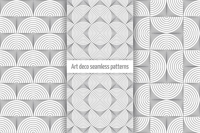 794x528 Set Of Art Deco Vector Seamless Patterns Digital Paper Etsy