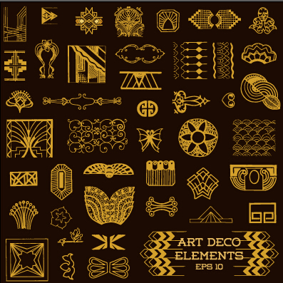 397x397 Golden Deco Elements Art Vector Materoal Free Download