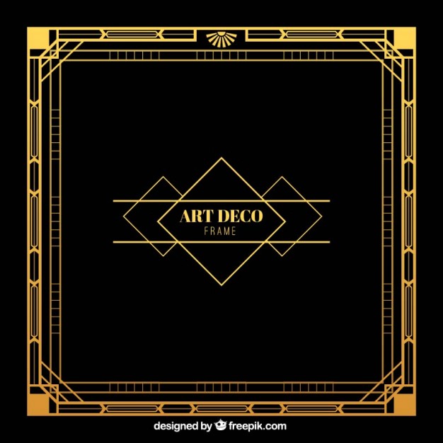 626x626 Golden Frame In Art Deco Style Vector Free Download