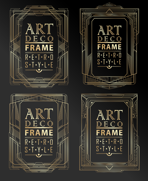 500x611 Retro Styles Art Deco Frames Vector Material Free Download