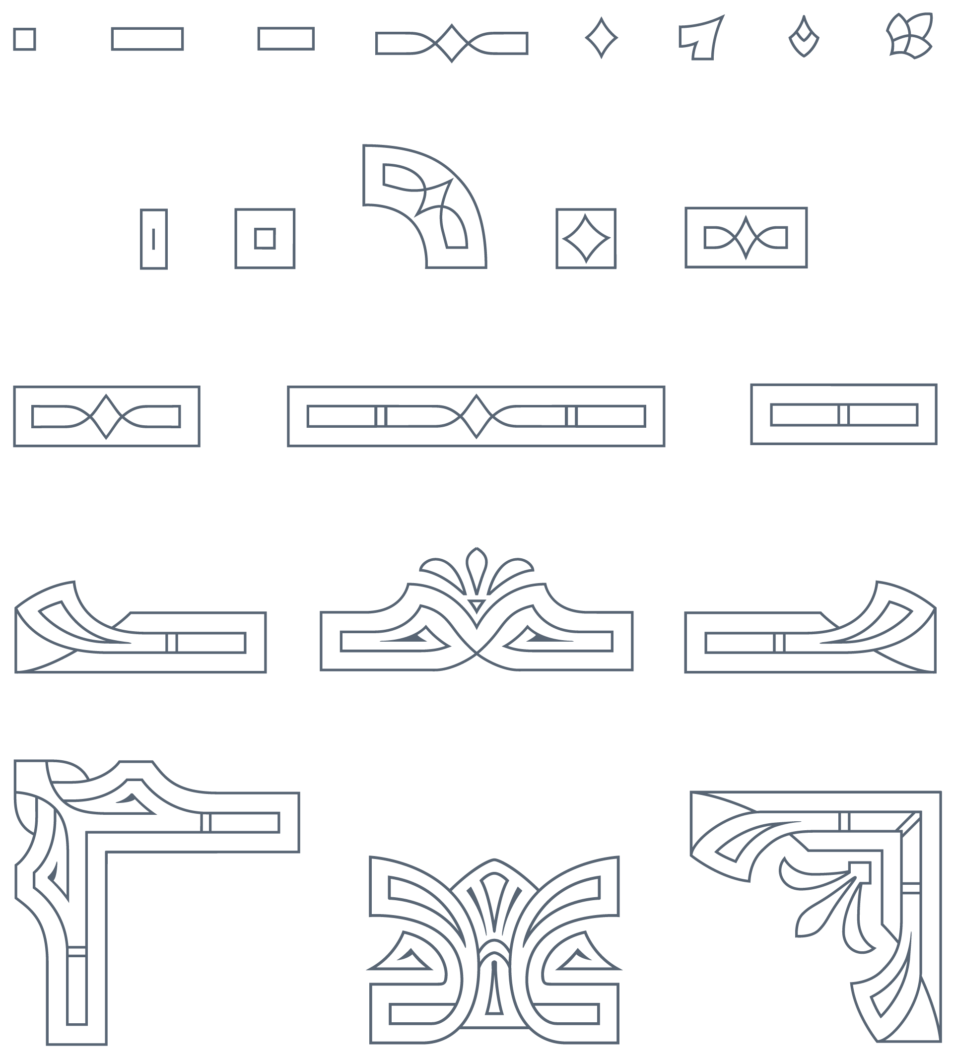 1920x2128 Ultimate Art Deco Vector Pack Decorative Frames