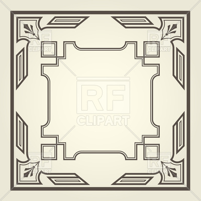 400x400 Art Deco Square Frame With Straight Lines Vector Image Of Borders