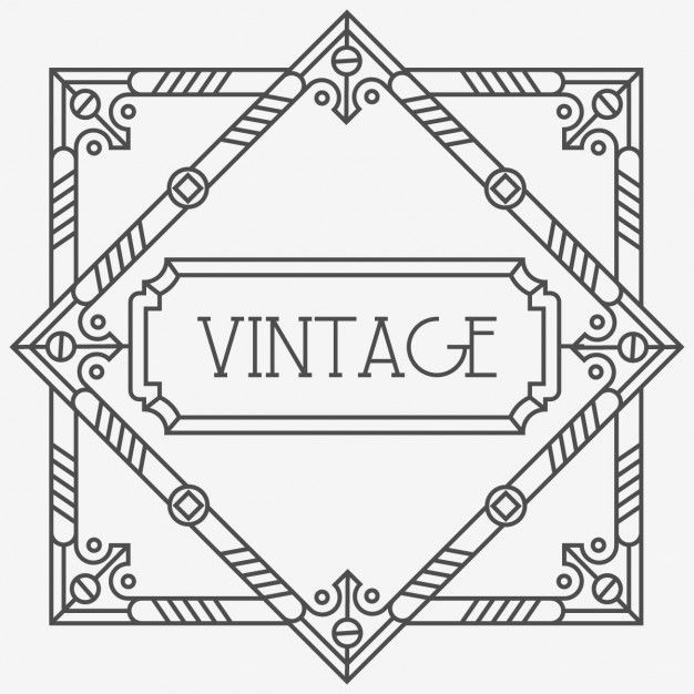 626x626 Art Deco Frame With Geometric Shapes Free Vector Hand Drawn