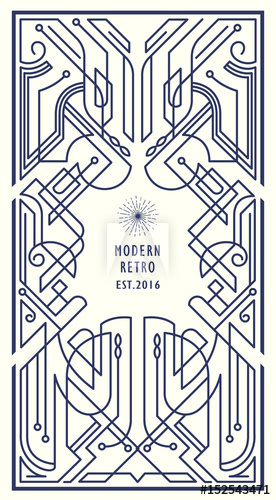 276x500 Modern Retro Vintage Linear Thin Line Geometric Shape Art Deco