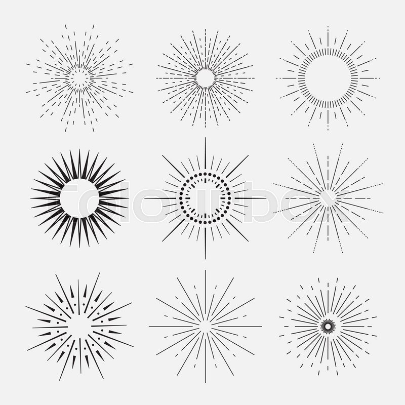 800x800 Art Deco Vintage Sunbursts Stock Vector Colourbox