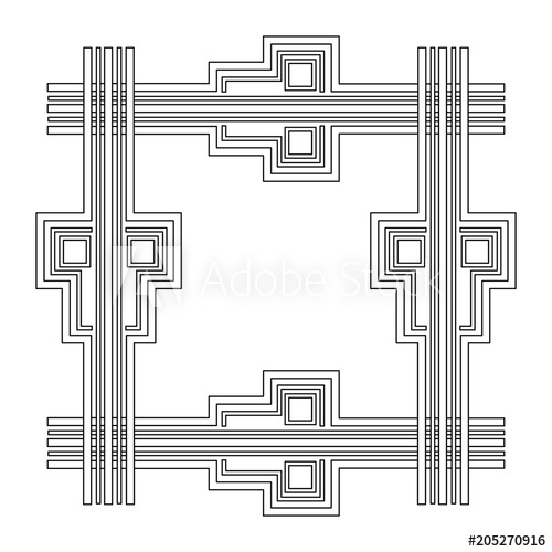 500x500 Vintage Geometric Shape Art Deco Retro Frame Vector Illustration