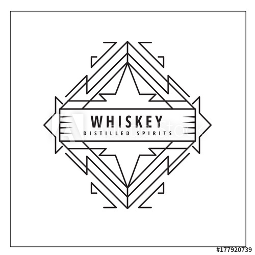 500x500 Vintage Linear Thin Line Geometric Shape Art Deco Retro Design