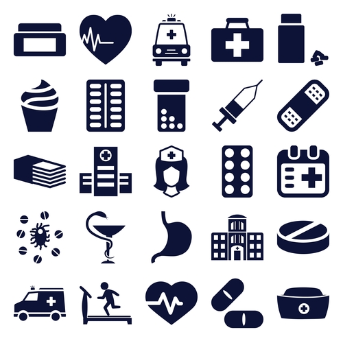 500x500 Medicine Silhouette Icon Vector Free Download