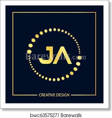 362x382 Initial Letter Ja Logo Template Design Vector Illustration, Art