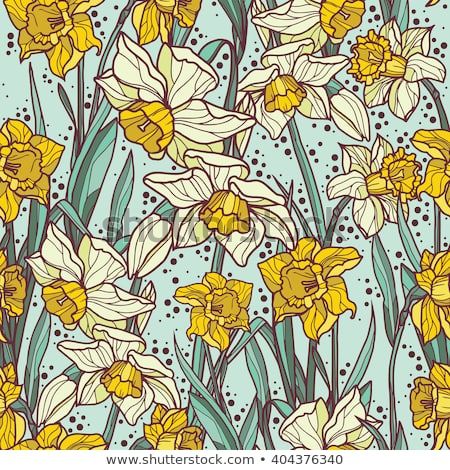 Seamless Pattern With Beautiful Narcissus Flowers In Mosaic Style 450x470 Seamless Pattern With Beautiful Narcissus Flowers In Mosaic Style