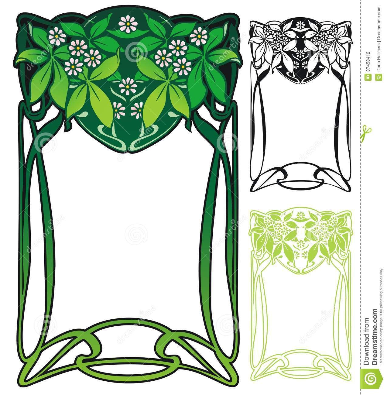 1274x1300 Art Nouveau Border