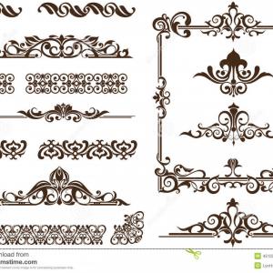 300x300 Floral Ornaments Vignette And Frames In Art Nouveau Style Vector