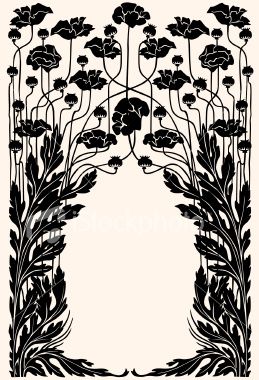 259x380 Border Of Flowers And Acanthus Stuff In Art Nouveau