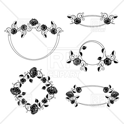 400x400 Ornate Floral Art Nouveau Frames With Roses Vector Image