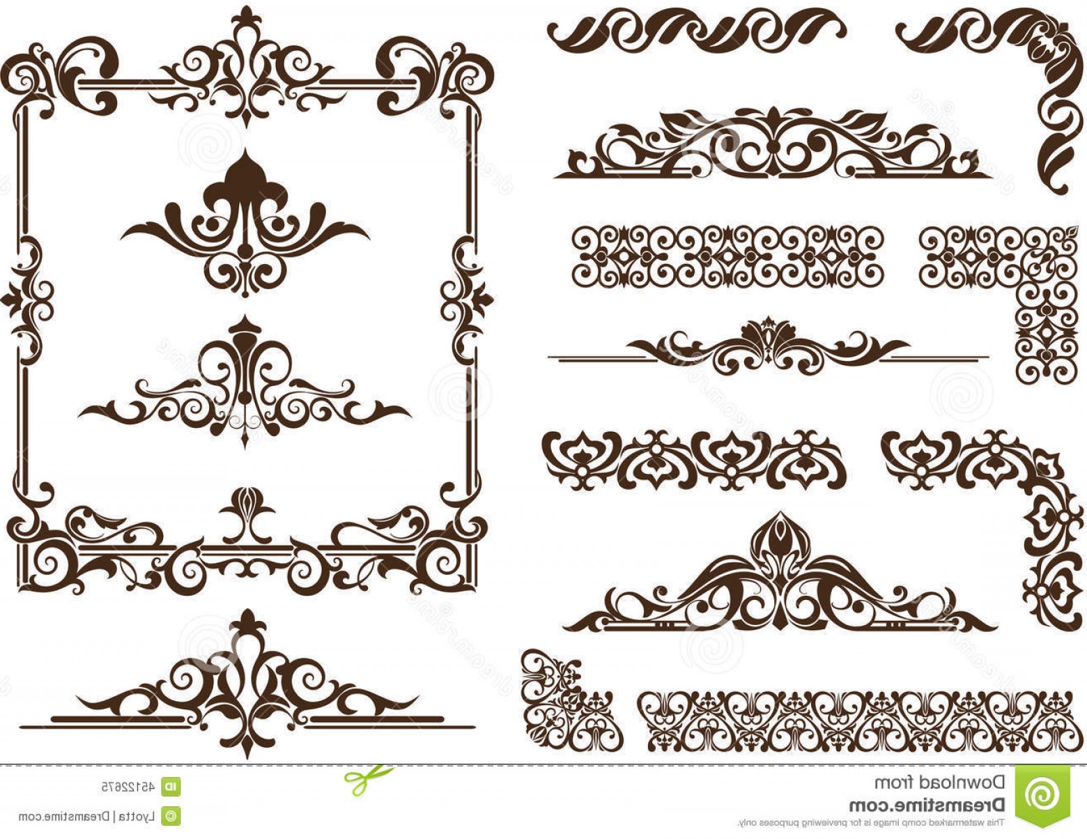 1560x1204 Stock Illustration Vector Ornaments Frames Corners Borders Vintage