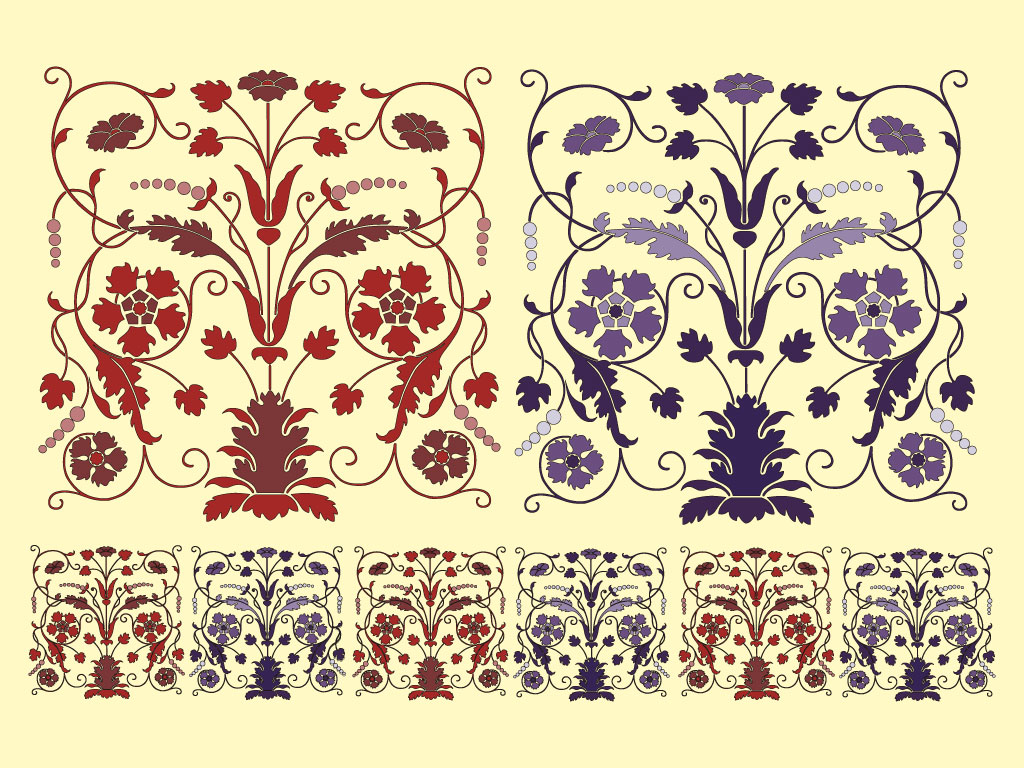1024x768 Art Nouveau Borders
