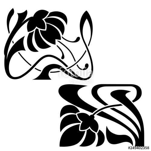 Art Nouveau Style Decorative Elements Stylized Flowers As Headers 500x500 Art Nouveau Style Decorative Elements Stylized Flowers As Headers