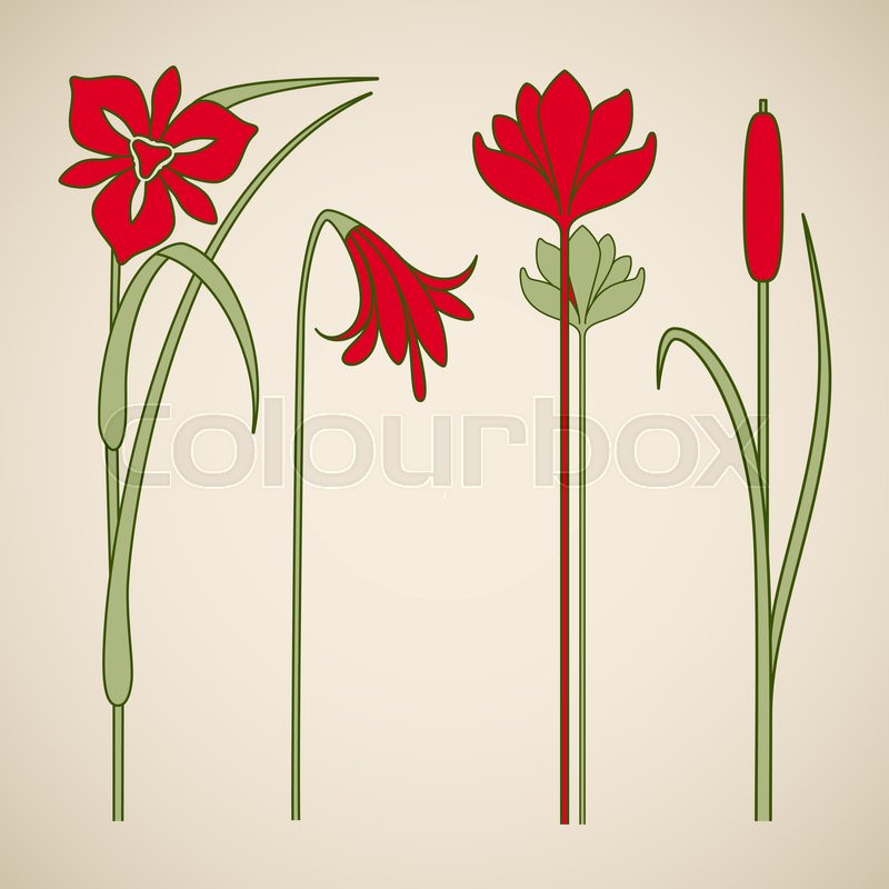 Vector Art Nouveau Floral Elements For Stock Vector Colourbox 800x800 Vector Art Nouveau Floral Elements For Stock Vector Colourbox
