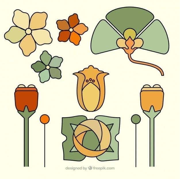 Vector Art Nouveau Flowers 626x625 Vector Art Nouveau Flowers
