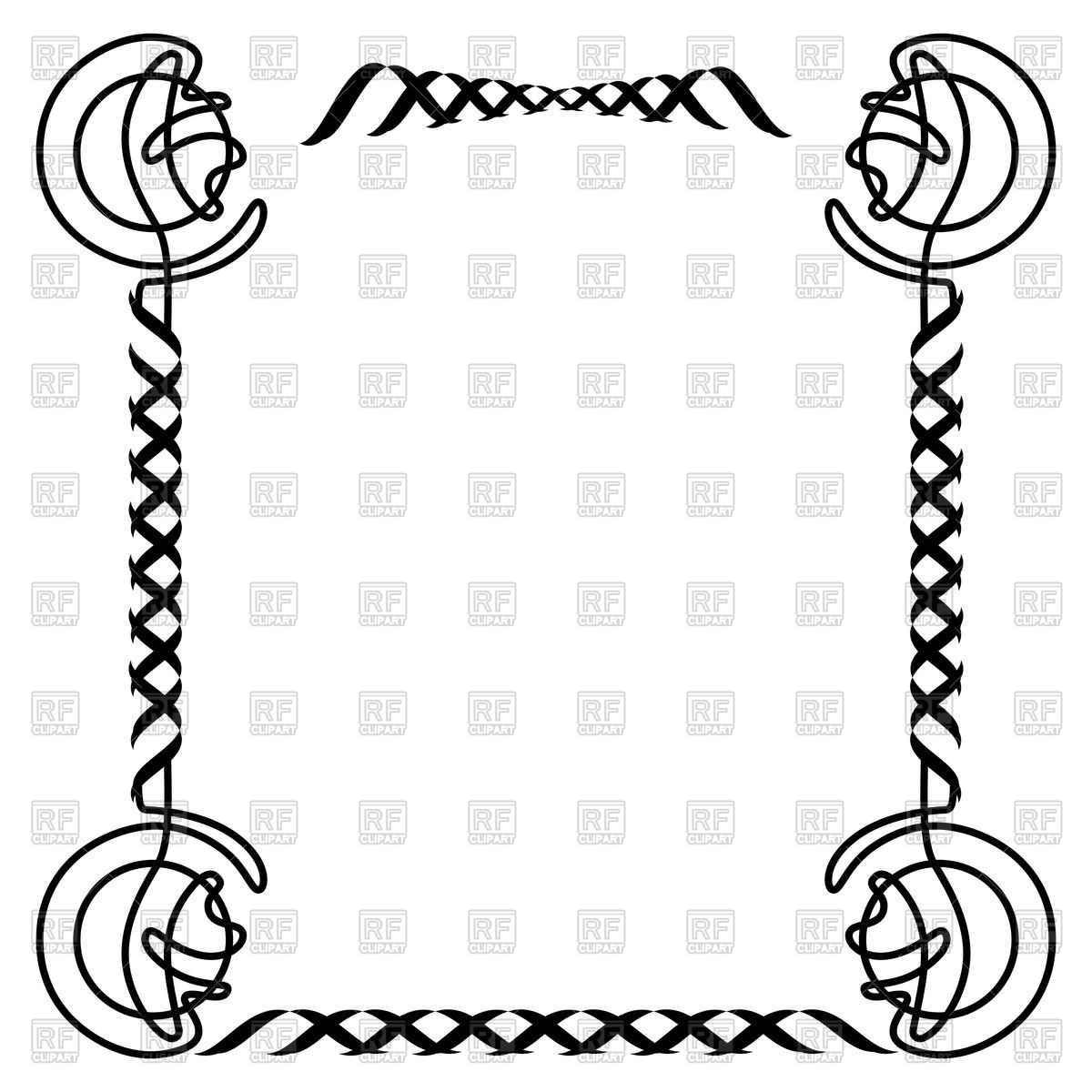 1200x1200 Square Decorative Frame In Art Nouveau Style Vector Image