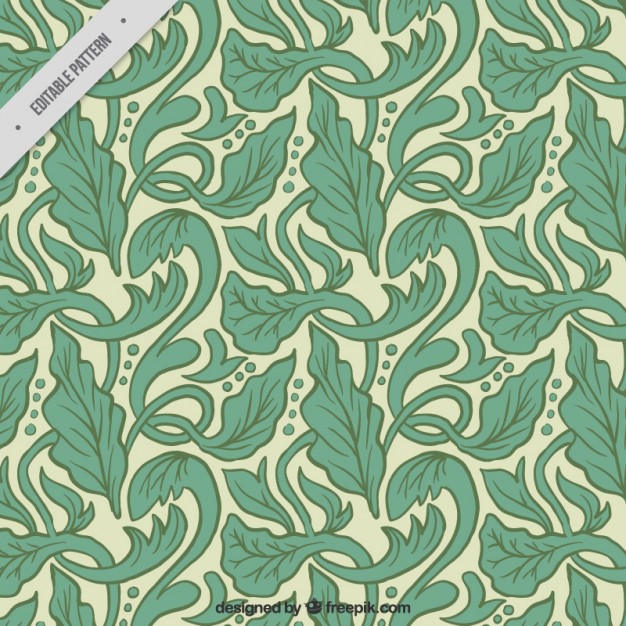 626x626 Artistic Pattern With Hand Drawn Leaves In Art Nouveau Style