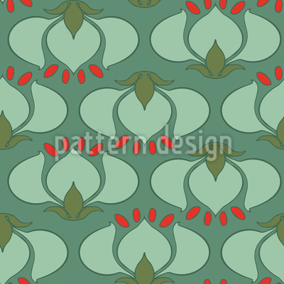 400x400 Art Nouveau Tulip Seamless Vector Pattern