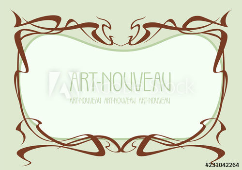 500x350 Art Nouveau Vector Isolate Element Vintage Frame