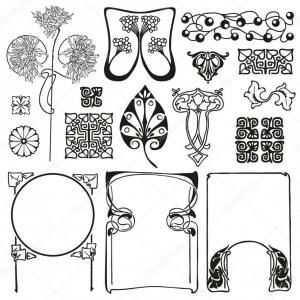 300x300 Photostock Vector Vector Art Nouveau Floral Elements For Print