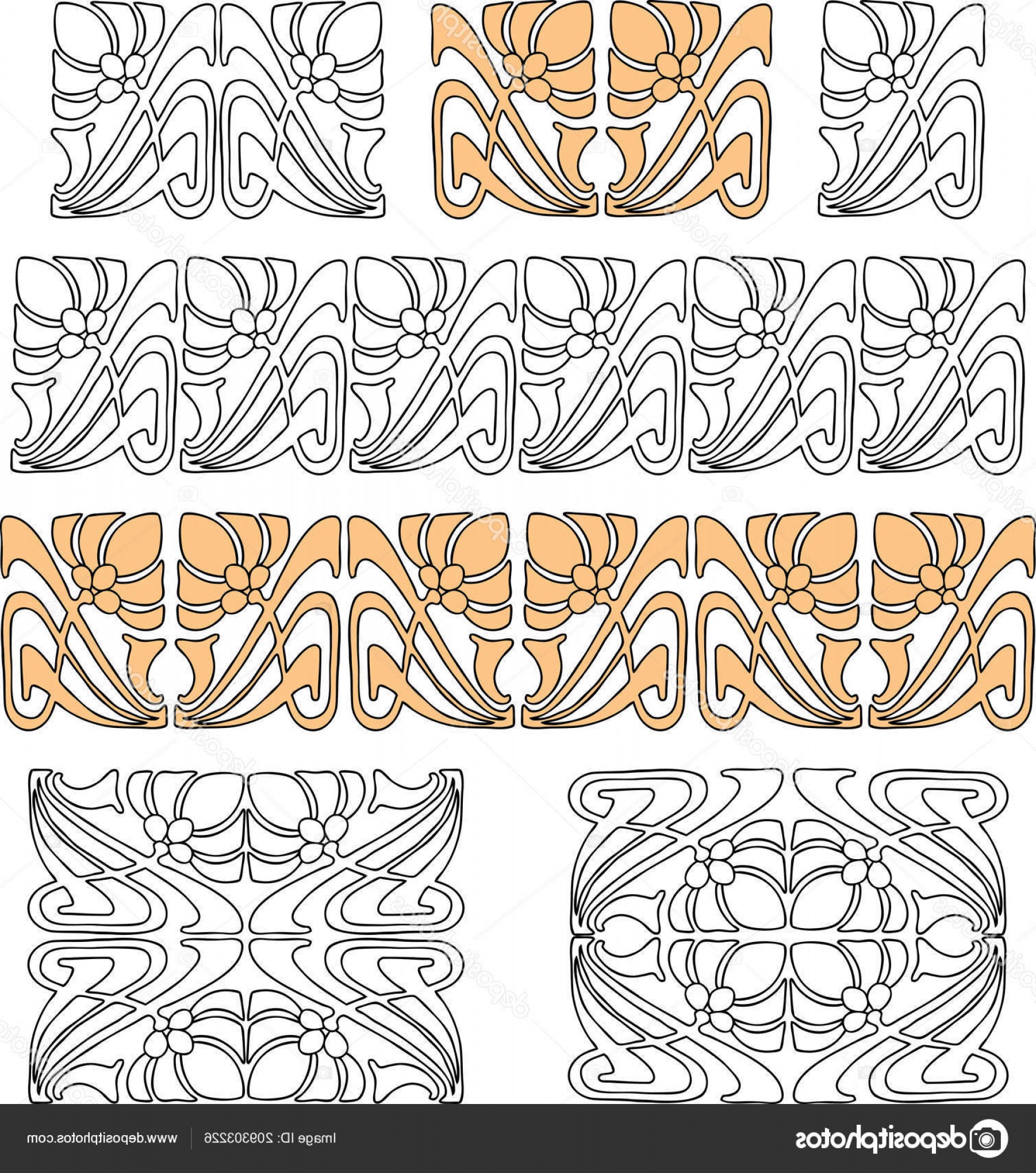 1802x2040 Stock Illustration Vector Design Elements Art Nouveau Wallkeeper