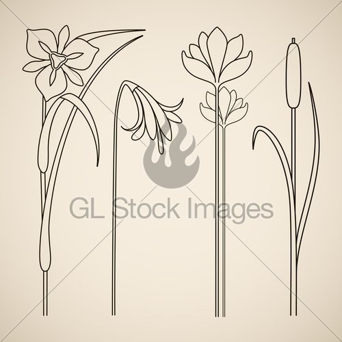 500x500 Vector Art Nouveau Elements Gl Stock Images