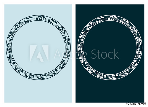 500x361 Art Nouveau Vector Frame Vector Pair Line Isolated