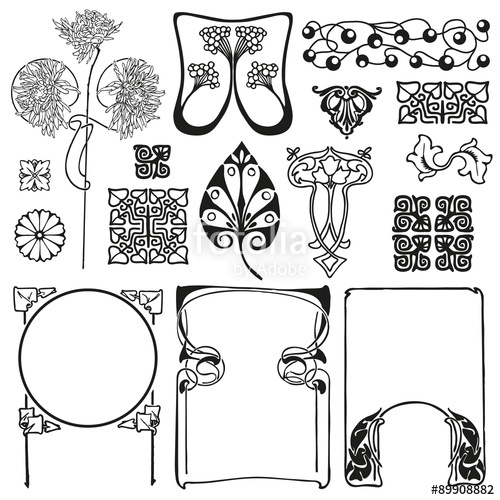 500x500 Art Nouveau Floral Ornaments Stock Image And Royalty Free Vector
