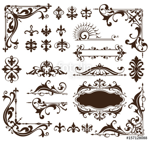 500x474 Art Deco Design Elements Of Vintage Ornaments And Borders Corners