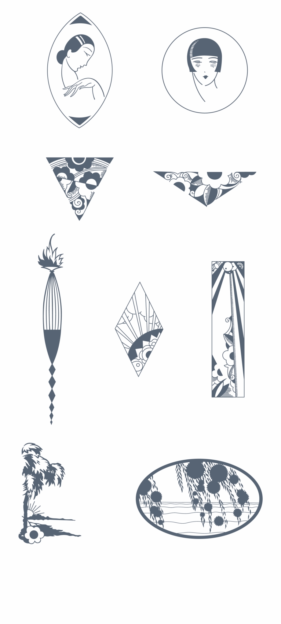 920x2039 Art Deco Illustrations And Ornaments, Vectorized