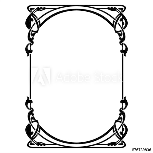 500x500 Rectangular Decorative Frame With Art Nouveau Ornament