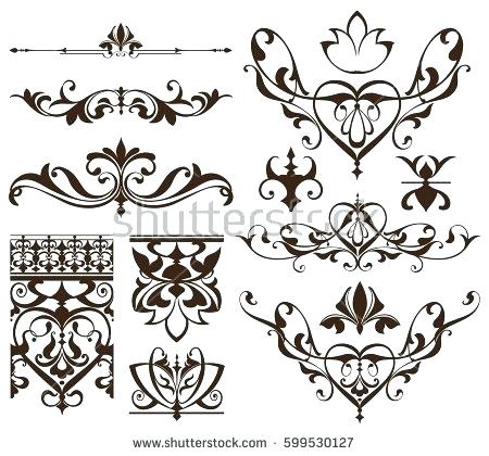 450x420 Vector Art Nouveau Flowers
