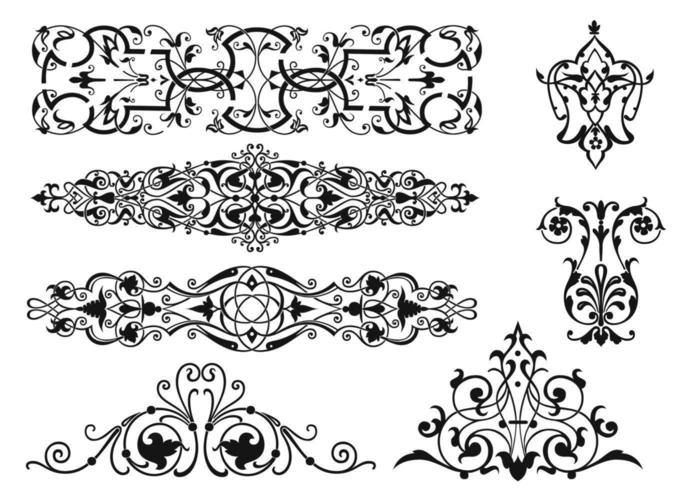 700x490 Art Nouveau Ornament Vector Pack