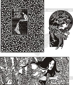 Art Nouveau Patterns With Women 258x300 Art Nouveau Patterns With Women