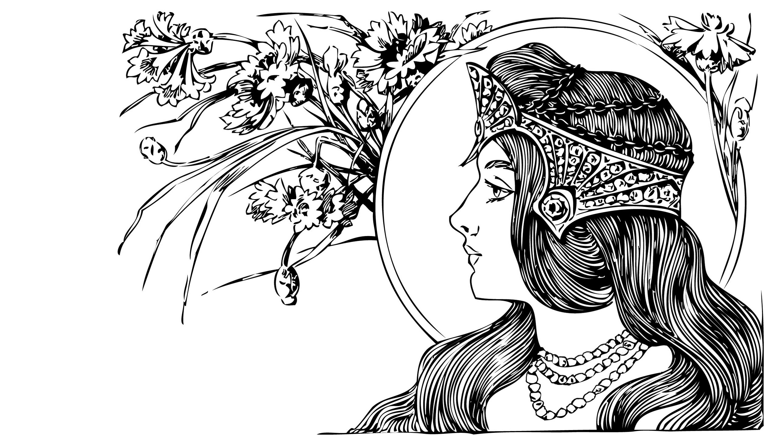 Art Nouveau Woman 2560x1438 Art Nouveau Woman