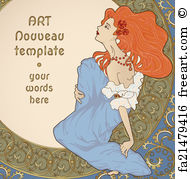 Free Art Nouveau Lady Art Prints And Wall Artwork Freeart 190x179 Free Art Nouveau Lady Art Prints And Wall Artwork Freeart