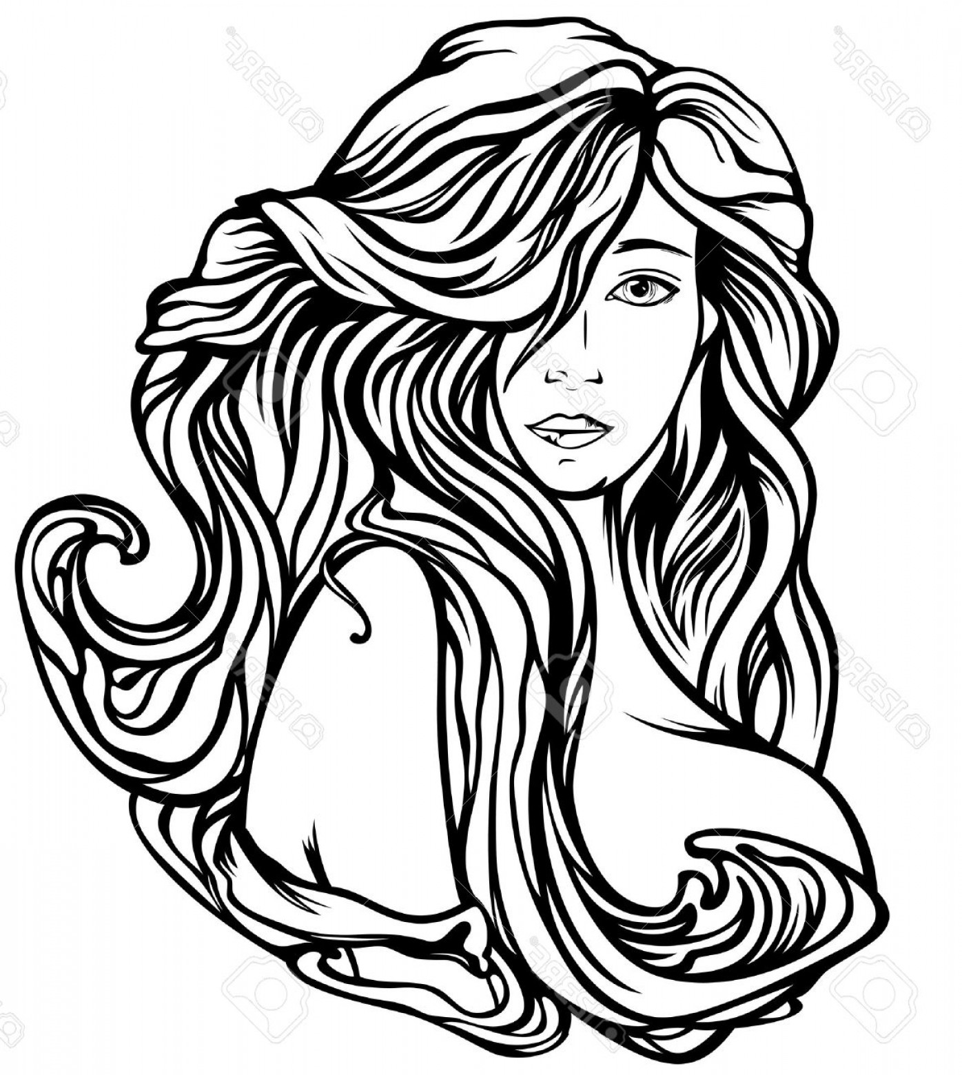 Hair Vector Art Nouveau Wallkeeper 1396x1560 Hair Vector Art Nouveau Wallkeeper