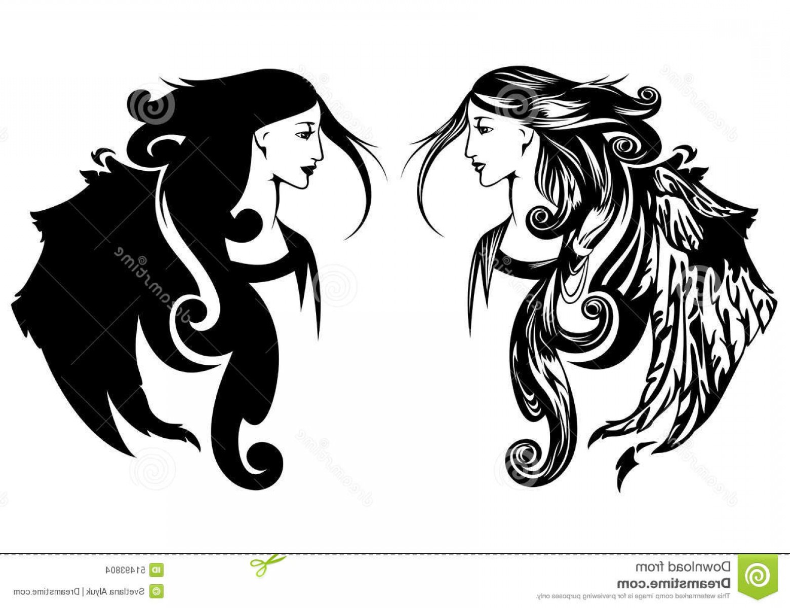 Stock Illustration Angel Profile Beautiful Winged Woman Art 1560x1200 Stock Illustration Angel Profile Beautiful Winged Woman Art