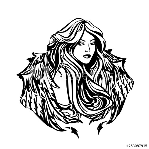Beautiful Angel Woman With Long Gorgeous Hair And Wings 500x500 Beautiful Angel Woman With Long Gorgeous Hair And Wings