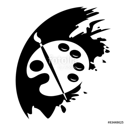 Color Palette And Artistic Brush Vector Icon Stock Image 500x500 Color Palette And Artistic Brush Vector Icon Stock Image