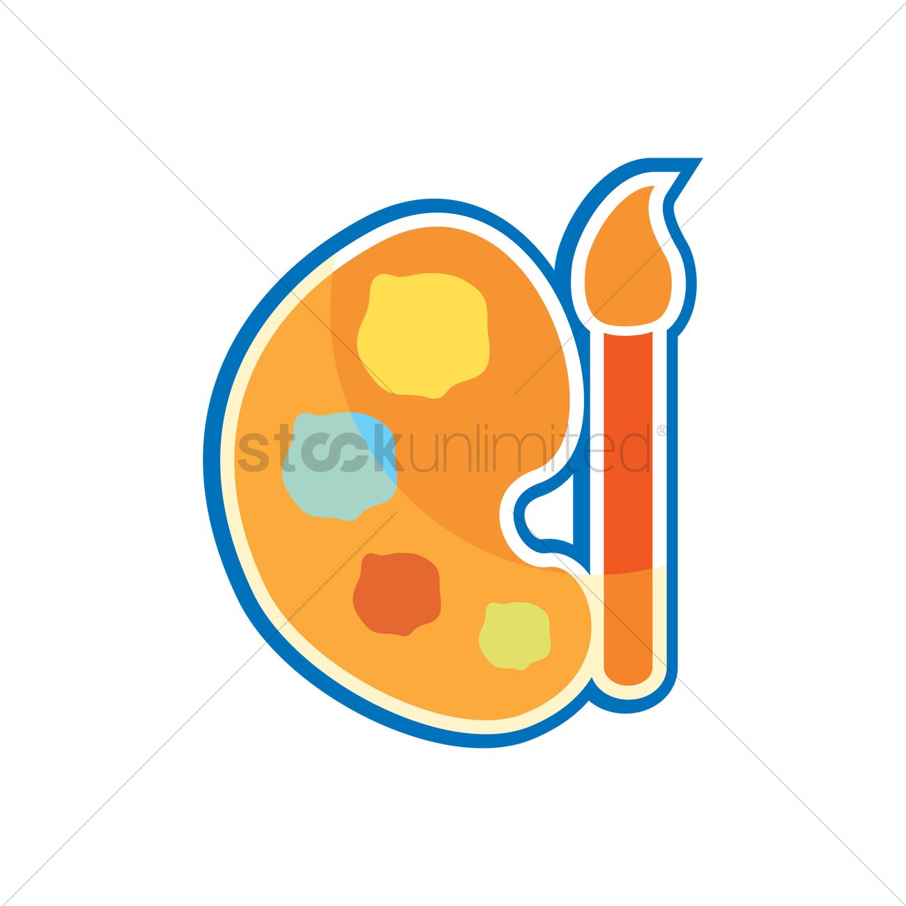 Free Art Palette With Paint Brush Vector Image 1300x1300 Free Art Palette With Paint Brush Vector Image