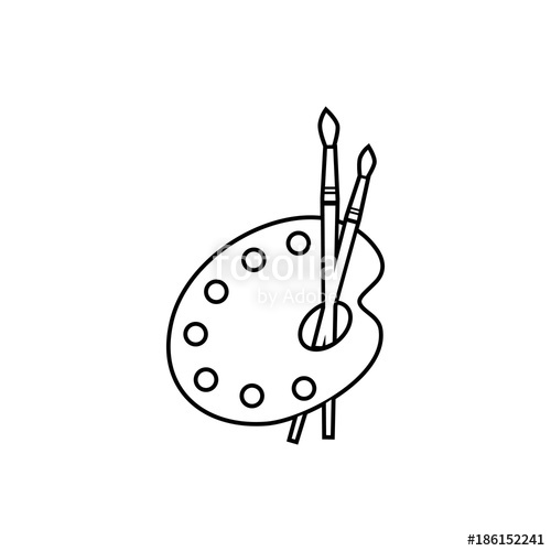 Plastic Palette For Artists Palette And Paintbrush Vector Icon 500x500 Plastic Palette For Artists Palette And Paintbrush Vector Icon